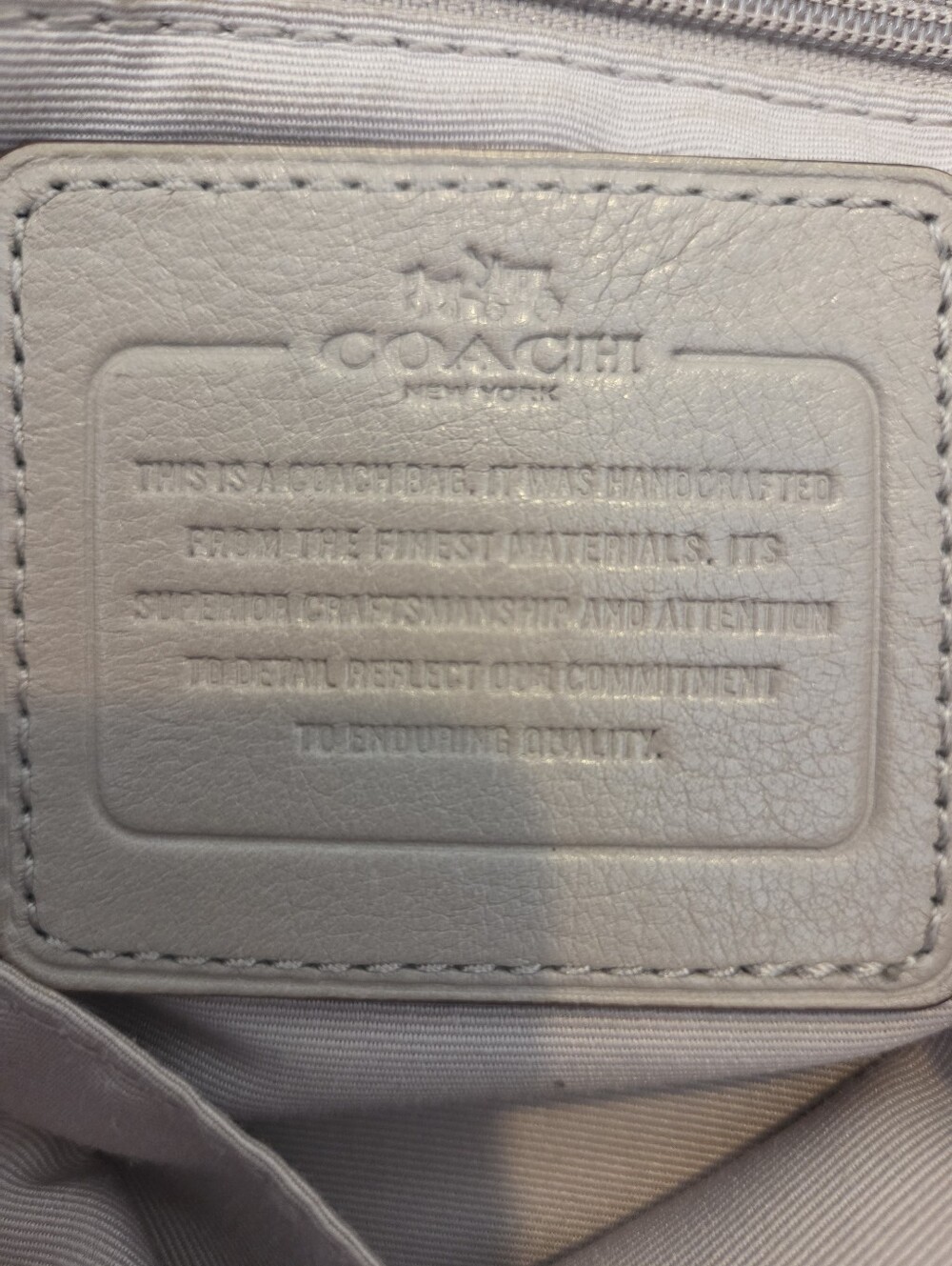 COACH Pebbled Leather Satchel in Taupe - Picture 10 of 10